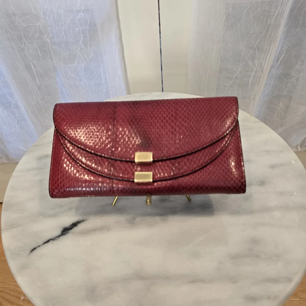Chloe Red Python Georgia Long Wallet With Dustbag - Picture 2 of 10
